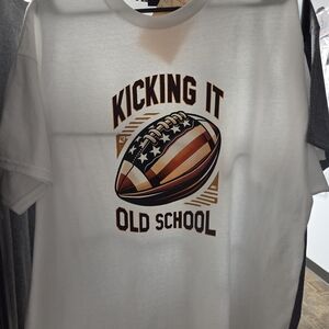 Classic White 'Kicking It Old School' Men's T-Shirt